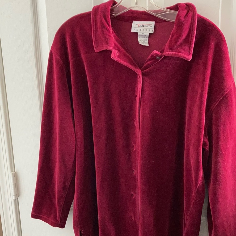 FINAL MARKDOWN Talbots velour blouse petite large